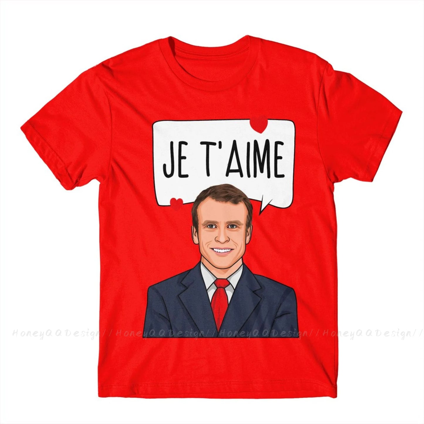 T-shirt humoristique « je t’aime » Emmanuel Macron (multi choix)