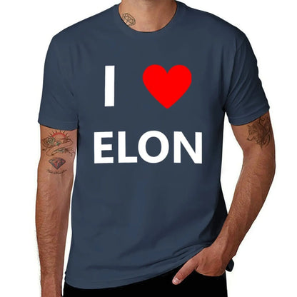 I Coussins Love Elon Musk Fan Space T-Shirt pour hommes, cadeaux, médicaments, sueur, grande taille, médicaments, blancs, surdimensionné, garçons