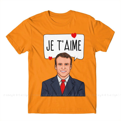 T-shirt humoristique « je t’aime » Emmanuel Macron (multi choix)