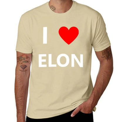 I Coussins Love Elon Musk Fan Space T-Shirt pour hommes, cadeaux, médicaments, sueur, grande taille, médicaments, blancs, surdimensionné, garçons