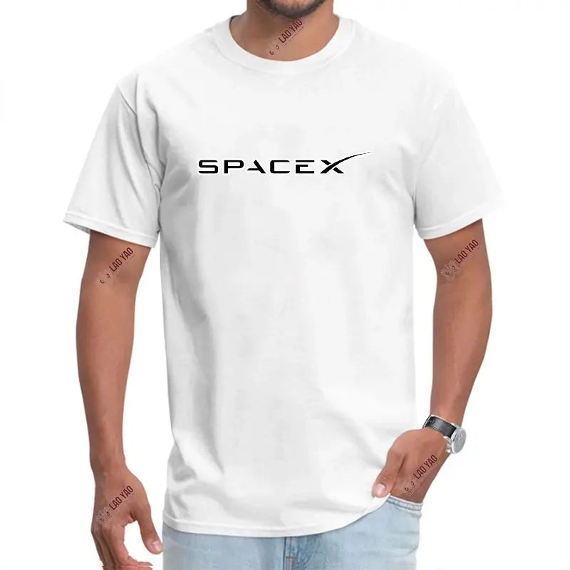 Space X Logo 100% coton T-shirts SpaceX Starship plan Punk Mars Bfr fusée graphique T-shirts Elon Musk ingénieur hommes T-shirt