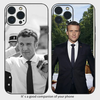 Coque de téléphone Emmanuel Macron pour iPhone, 16, 15, 14, 13, 12 Mini, 11 Pro, XS Max, X, Poly, SE5, 6, 7, 8 Plus (multi choix)