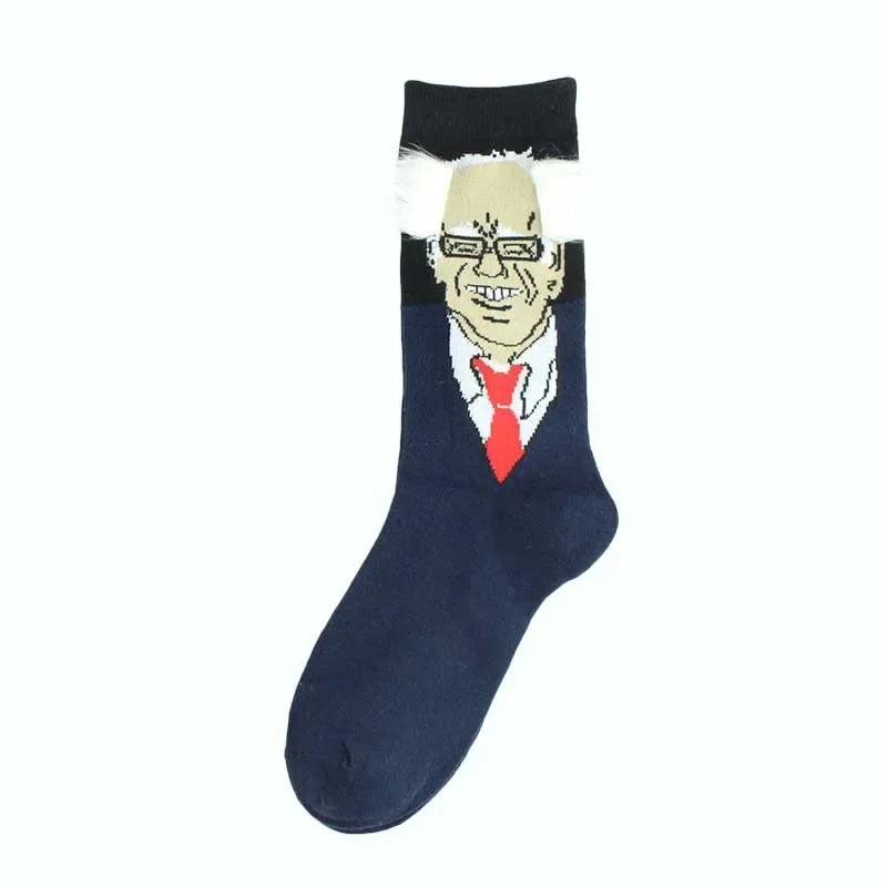 Paire de chaussettes amusantes Trump avec frange (multi choix)