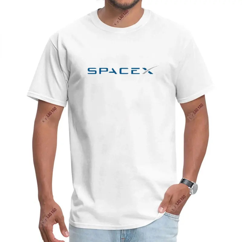 Space X Logo 100% coton T-shirts SpaceX Starship plan Punk Mars Bfr fusée graphique T-shirts Elon Musk ingénieur hommes T-shirt