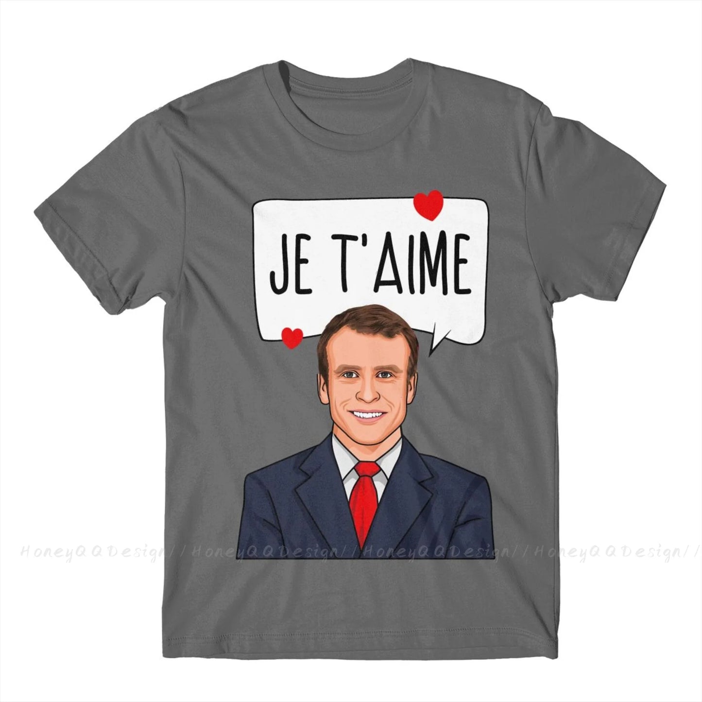 T-shirt humoristique « je t’aime » Emmanuel Macron (multi choix)