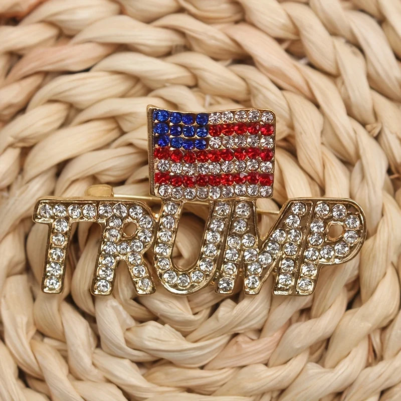 Broche vêtements Trump et drapeau américain Usa