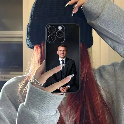 Coque de téléphone française Emmanuel Macron pour iPhone 16 15 14 13 12 11 PRO MAX PLUS Mini, étui souple en TPU