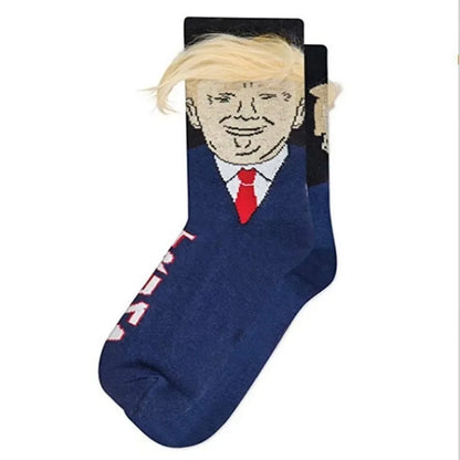 Paire de chaussettes amusantes Trump avec frange (multi choix)