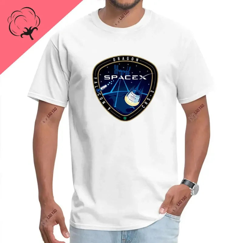 Space X Logo 100% coton T-shirts SpaceX Starship plan Punk Mars Bfr fusée graphique T-shirts Elon Musk ingénieur hommes T-shirt