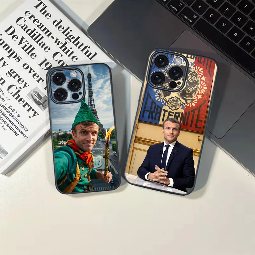 Coque de téléphone française Emmanuel Macron pour iPhone 16 15 14 13 12 11 PRO MAX PLUS Mini, étui souple en TPU