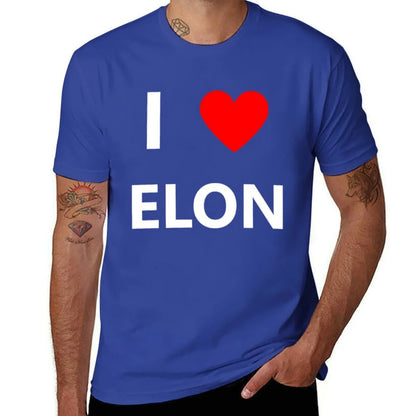 I Coussins Love Elon Musk Fan Space T-Shirt pour hommes, cadeaux, médicaments, sueur, grande taille, médicaments, blancs, surdimensionné, garçons