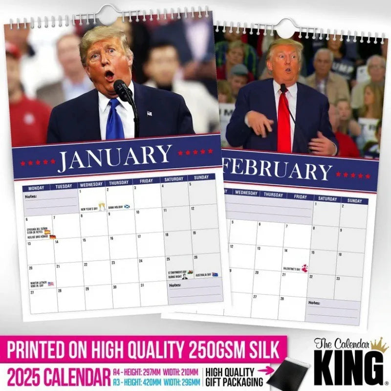 Calendrier mural 2025 drole de Donald Trump