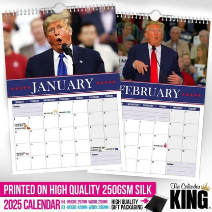 Calendrier mural 2025 drole de Donald Trump