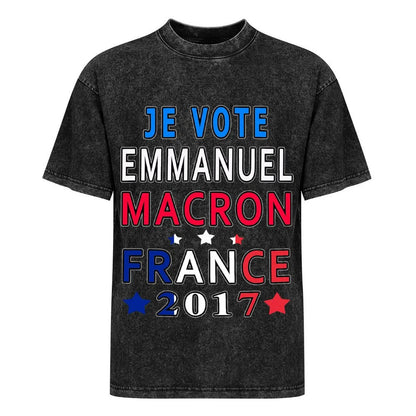 T-shirt amusant « Je Vote Emmanuel Macron » pour hommes et femmes