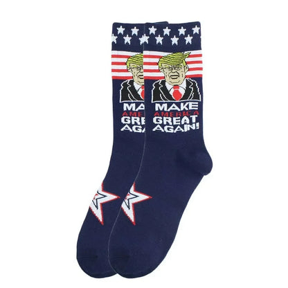 Paire de chaussettes amusantes Trump avec frange (multi choix)