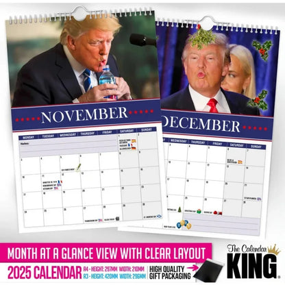 Calendrier mural 2025 drole de Donald Trump