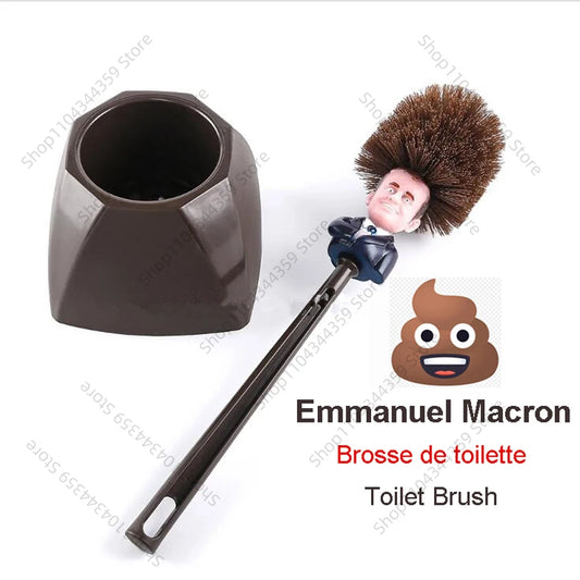 Brosse de toilette WC Borstel Emmanuel Macron Brosse de toilette Trump originale pour rendre la toilette encore une fois commandant dans la merde