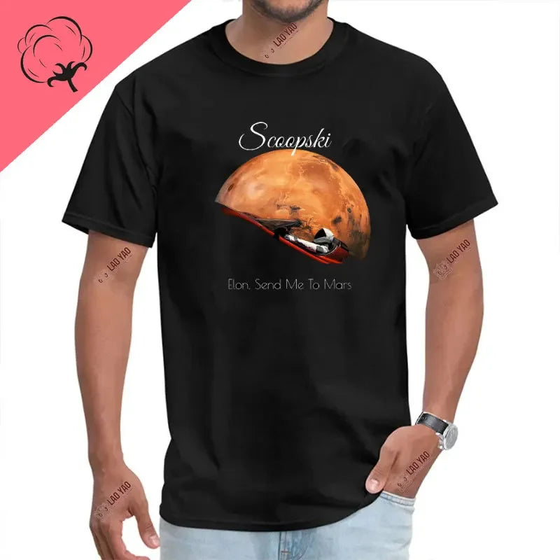 Space X Logo 100% coton T-shirts SpaceX Starship plan Punk Mars Bfr fusée graphique T-shirts Elon Musk ingénieur hommes T-shirt