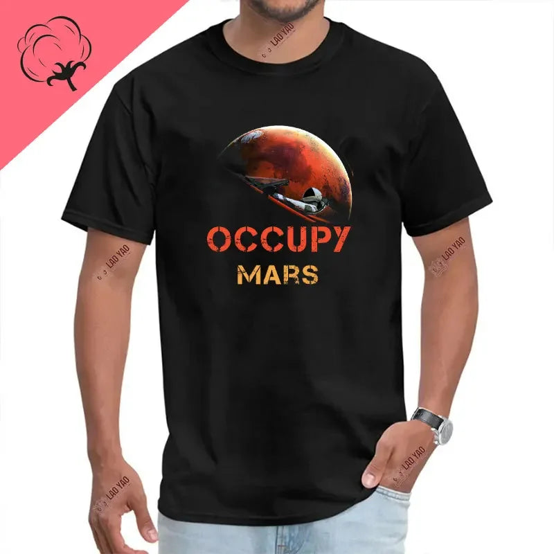 Space X Logo 100% coton T-shirts SpaceX Starship plan Punk Mars Bfr fusée graphique T-shirts Elon Musk ingénieur hommes T-shirt