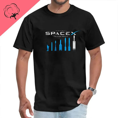 Space X Logo 100% coton T-shirts SpaceX Starship plan Punk Mars Bfr fusée graphique T-shirts Elon Musk ingénieur hommes T-shirt