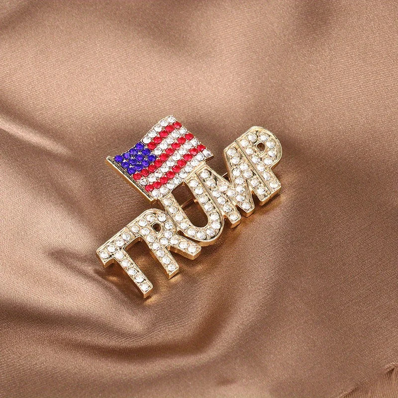 Broche vêtements Trump et drapeau américain Usa