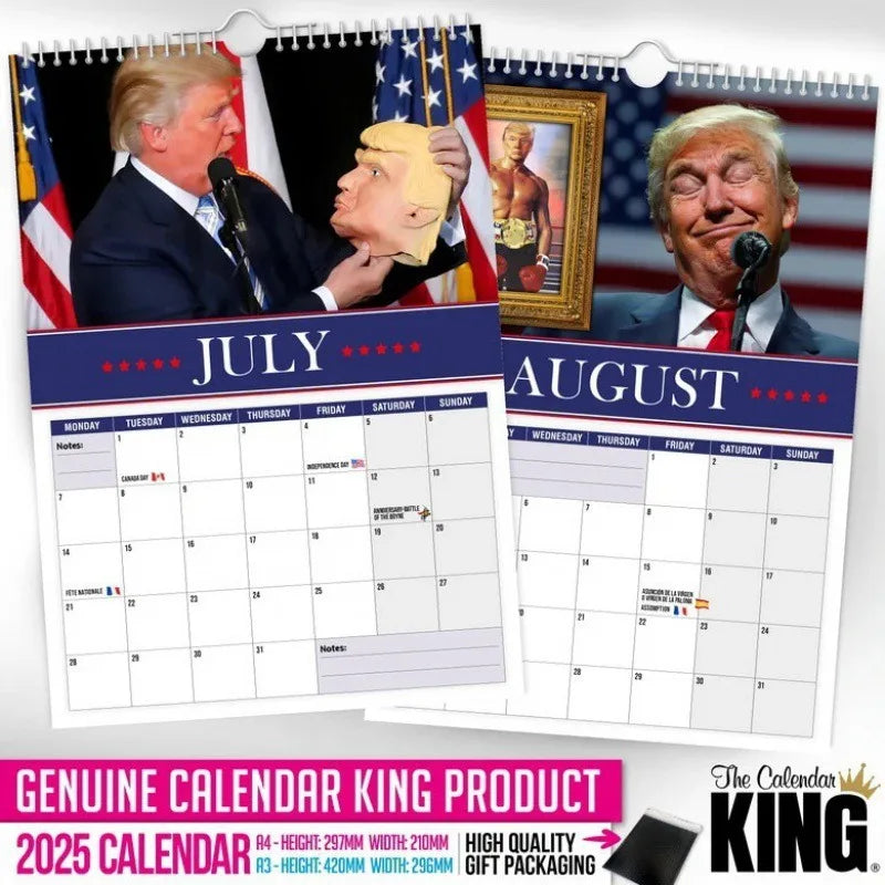 Calendrier mural 2025 drole de Donald Trump