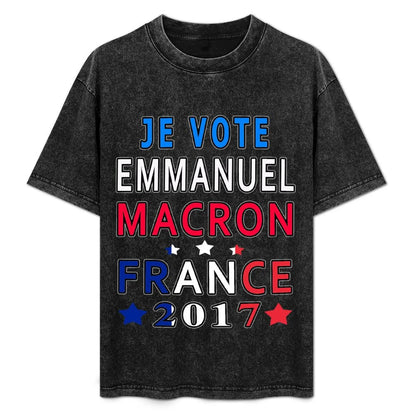 T-shirt amusant « Je Vote Emmanuel Macron » pour hommes et femmes