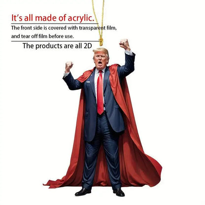 Porte clefs 2D Donald Trump avec une cape