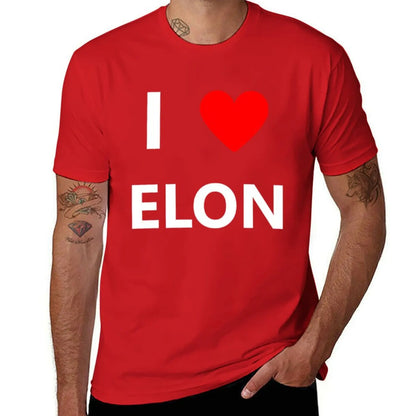 I Coussins Love Elon Musk Fan Space T-Shirt pour hommes, cadeaux, médicaments, sueur, grande taille, médicaments, blancs, surdimensionné, garçons