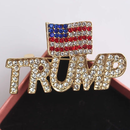 Broche vêtements Trump et drapeau américain Usa