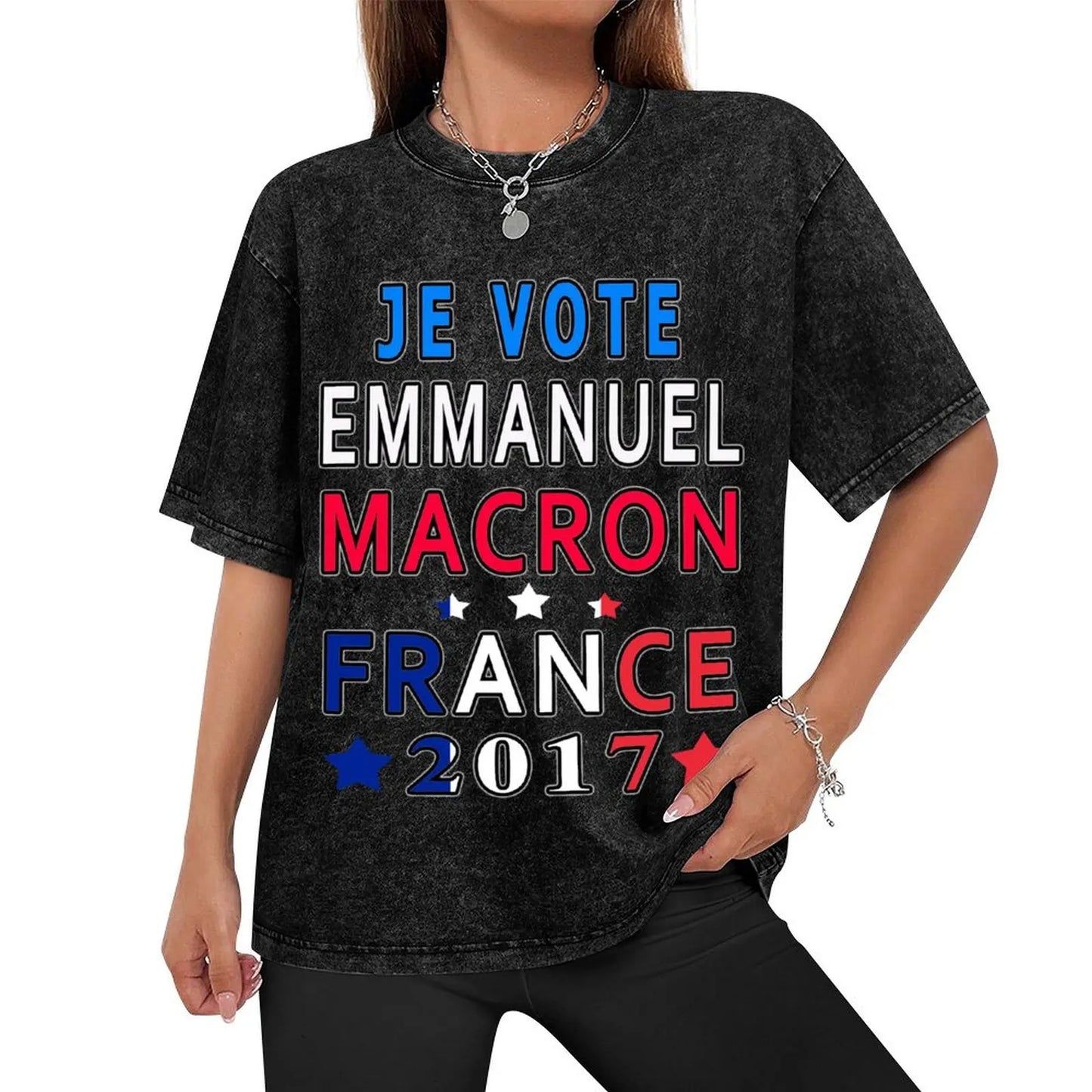 T-shirt amusant « Je Vote Emmanuel Macron » pour hommes et femmes