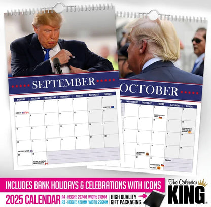 Calendrier mural 2025 drole de Donald Trump