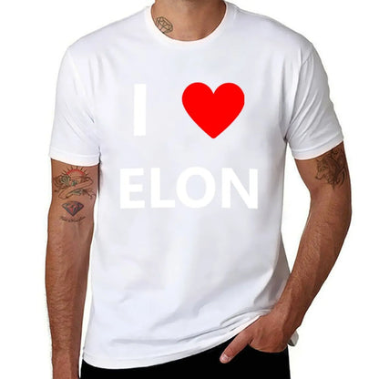 I Coussins Love Elon Musk Fan Space T-Shirt pour hommes, cadeaux, médicaments, sueur, grande taille, médicaments, blancs, surdimensionné, garçons