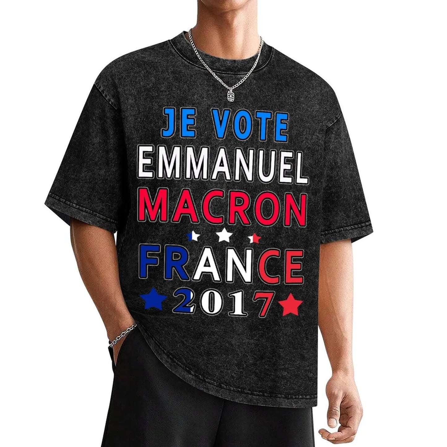 T-shirt amusant « Je Vote Emmanuel Macron » pour hommes et femmes