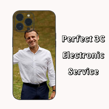 Coque de téléphone Emmanuel Macron pour iPhone, 16, 15, 14, 13, 12 Mini, 11 Pro, XS Max, X, Poly, SE5, 6, 7, 8 Plus (multi choix)