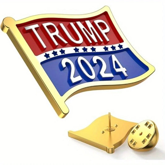 Pin’s Trump 2024 couleur or, bleu et rouge