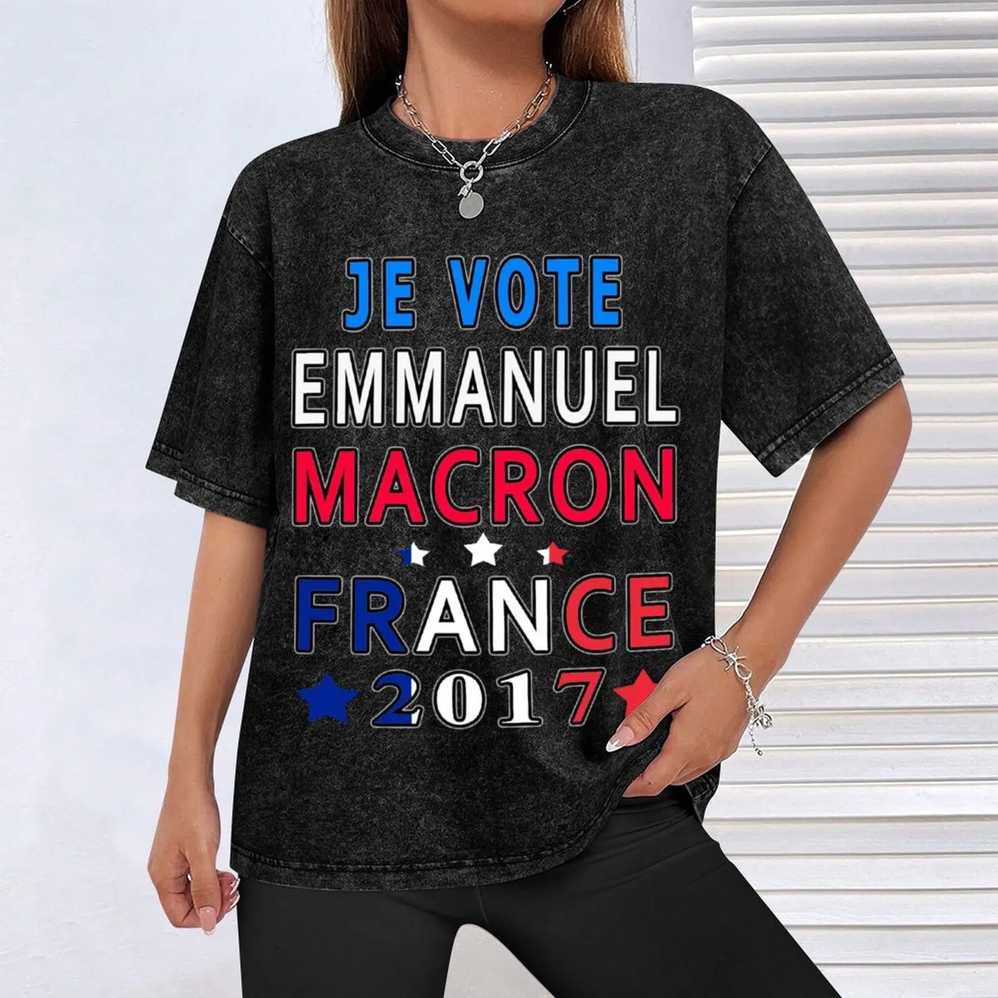 T-shirt amusant « Je Vote Emmanuel Macron » pour hommes et femmes