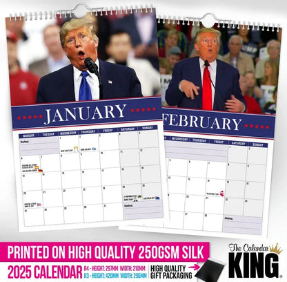 Calendrier mural 2025 drole de Donald Trump