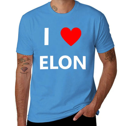 I Coussins Love Elon Musk Fan Space T-Shirt pour hommes, cadeaux, médicaments, sueur, grande taille, médicaments, blancs, surdimensionné, garçons